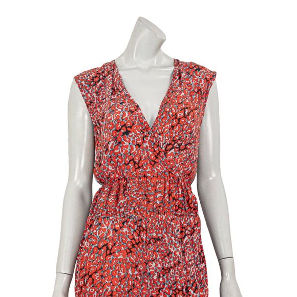 Maje NY Sleeveless Jumpsuit Floral Orange Gray print Size 36 - Picture 8 of 10